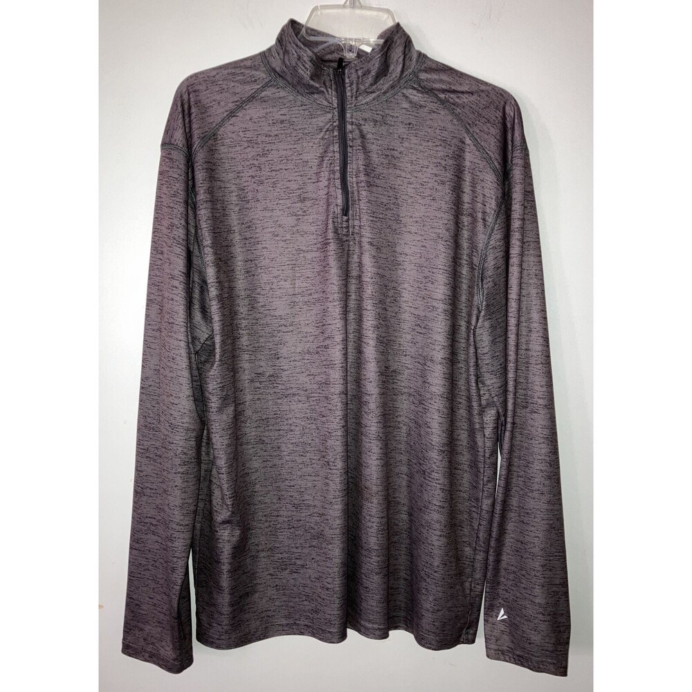 BSN SPORTS GRAY Men's Quarter Zip Top Stand Up Pullover Size XL Outdoor